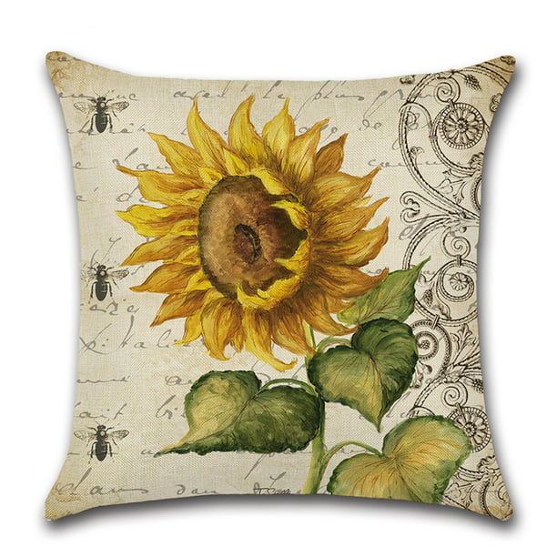 My-baby Yellow Sunflower Cute Butterfly,Soft Velvet Plush Throw Pillow Covers Beautiful Backdrop Square Decorative Pillow Covers for Couch Sofa Home Decor 18x18 Inch,Pillowcase Only,White 